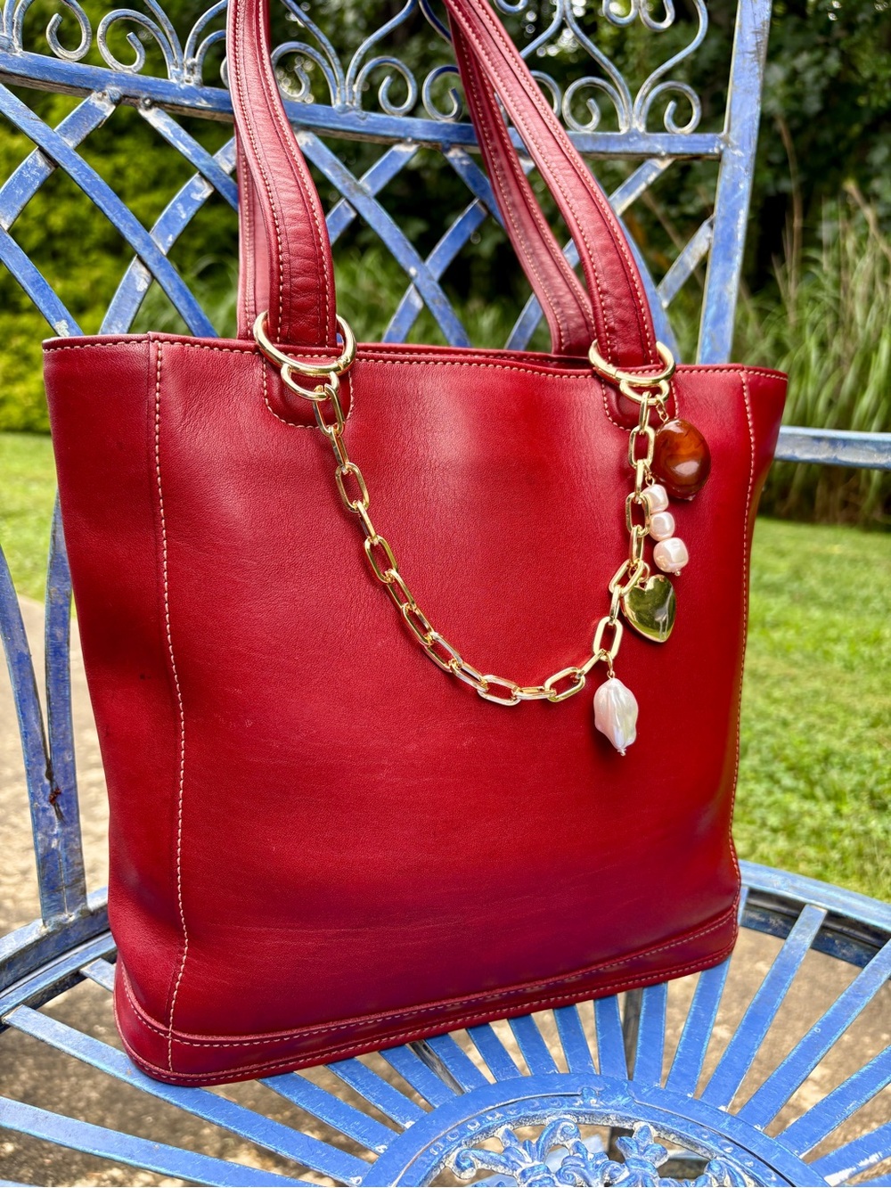 Vintage Coach 9305 Red Leather Tote Bag | 90s Coach
